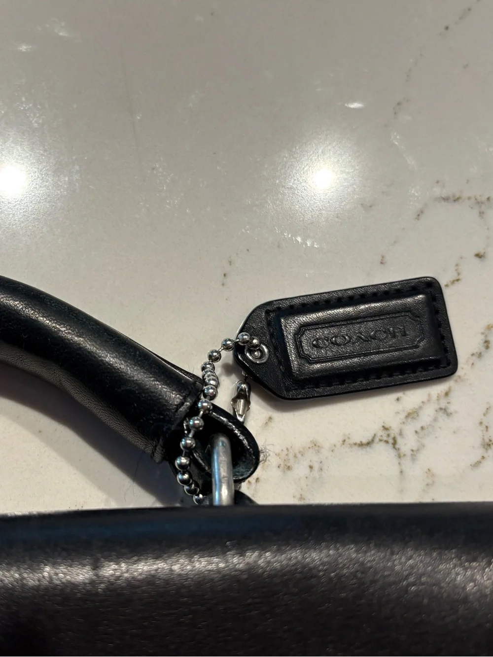 Coach Black Leather Briefcase Messenger with Buckle Accents